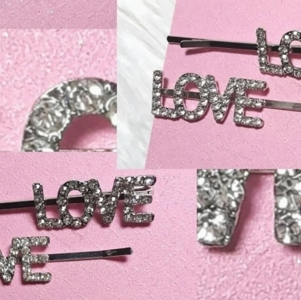 ☄LOVE Water Rhinestone Hair Pins